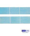 Four Pack MAC-415FT-E Replacement Filter for Mitsubishi MS-A09WA-1 Mini Split Indoor Unit, blue no-frame filter, top view.