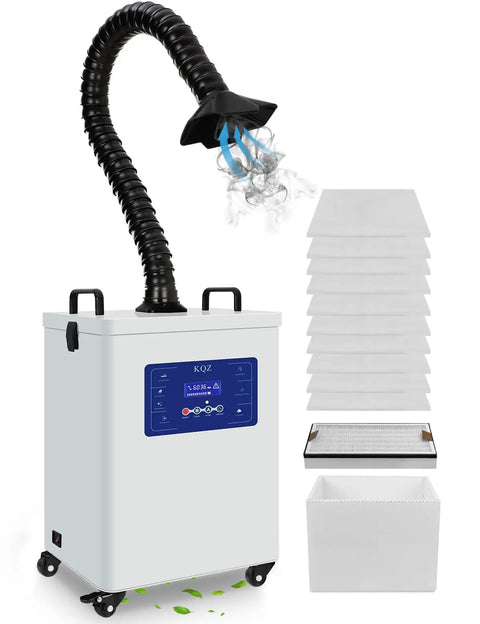 150W Solder Fume Extractor With 280 Cubic Meters Per Hour Air Flow, LED Display, Brushless Motor, Welding Smoke Absorber, Prefilters