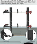 Two Place Weed Eater Rack For Open Trailer With Lockable Hasp showing PP Rubber and EVA Pad details