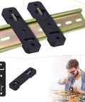 10 Pack DIN Rail Mounting Brackets 76x20x8mm Rectangle Universal Nylon Mounting Supports for electrical devices, black.