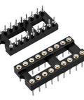 18 Pin DIP IC Socket 2.54mm Pitch 7.62mm Spacing Round Machine Pin Solder Type Through Hole PCB Mount 20 Pack for Easy IC Prototyping, No Soldering Hassle, Safe Testing, Quick Replacement black