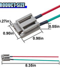Heavy Duty HEI Distributor Pigtail Wire Harness dimensions showing connector size and wire lengths for plug and play ignition kits.