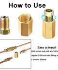 Brake Line Fitting Kit For 3/16 Inch Tube Inverted Flare Unions, 10 Brass Fittings, 3/8-24 UNF Threads installation diagram