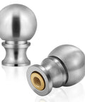 Heavy Brushed Nickel Ball Lamp Finial Cap For Lampshade Top And Lamp Harp Connection Solid Durable Construction Keeps Shade Secure On Table Or Floor Lamps Silver Finish 2 Pack