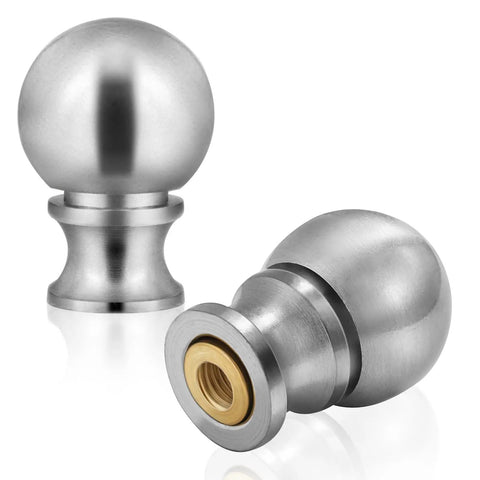 Heavy Brushed Nickel Ball Lamp Finial Cap For Lampshade Top And Lamp Harp Connection Solid Durable Construction Keeps Shade Secure On Table Or Floor Lamps Silver Finish 2 Pack