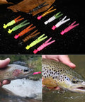 All In One Trout Fishing Lure Kit 165 Piece Set With Split Tail Grub Worms Shad Dart Jig Heads Floats And Sinkers for creek fishing
