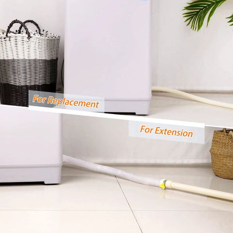 Universal Washing Machine Drain Hose Extension Kit 6.9 Feet Long Fits One And A Quarter Inch One And A Third Inch One And A Half Inch And One And Two Thirds Inches Outlet Diameters With Clamp Cut To Fit Durable Odorless Hose For Quick Easy Replacement