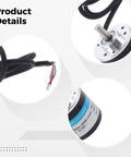 Incremental Optical Rotary Encoder With Solid Shaft For Precise Motion Feedback 5 To 24V DC 600 P R 0.24 In 6 Mm Shaft 1.5 In Body 4.9 Ft Cable Pro Grade High Precision Position Sensing For CNC Robotics with shaft, cable, and label