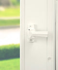 White Outdoor Door Pull Handle For Screen And Storm Doors Out Swing No Lock Out Technology Durable Construction Fits Metal And Wood Doors Three Quarter To One And A Quarter Inch Thick Easy Grip Door Hardware on door edge