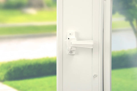 White Outdoor Door Pull Handle For Screen And Storm Doors Out Swing No Lock Out Technology Durable Construction Fits Metal And Wood Doors Three Quarter To One And A Quarter Inch Thick Easy Grip Door Hardware on door edge