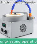 Kickass Heavy Duty Wet And Dry Bench Grinder With Adjustable Speed Pure Copper Motor 80 Grit Wheel and three diamond discs view showing efficient heat dissipation.
