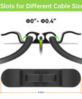 6 Pack Appliance Cord Organizer Set Upgraded Stick On Cord Wrap Holder with nano tape showing 3 slots for different cable sizes