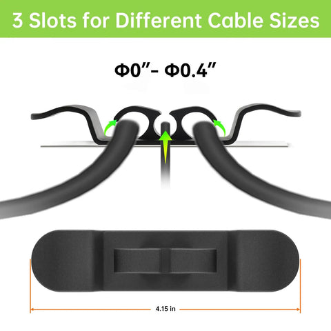 6 Pack Appliance Cord Organizer Set Upgraded Stick On Cord Wrap Holder with nano tape showing 3 slots for different cable sizes