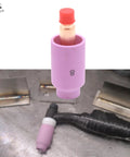 All in One TIG Welding Consumables Kit for WP17 WP18 WP26 Series with nozzle and torch backdrop. Visible alumina nozzle.