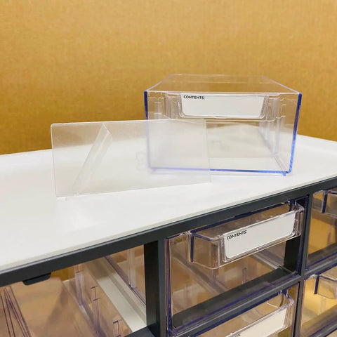 Clear Plastic Drawer Dividers For Cabinet Organizers And Adjustable Shelf Separators To Sort Nuts Bolts Hardware And Craft Supplies Pack Of Twelve Gotta Love It on a drawer unit.