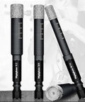 Front view of three Mgtgbao 3/8 in dry diamond drill bits with 10 mm hex shanks