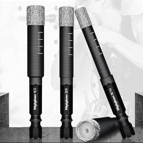 Mgtgbao dry diamond drill bits set, 3 pcs with hex shanks, black handles