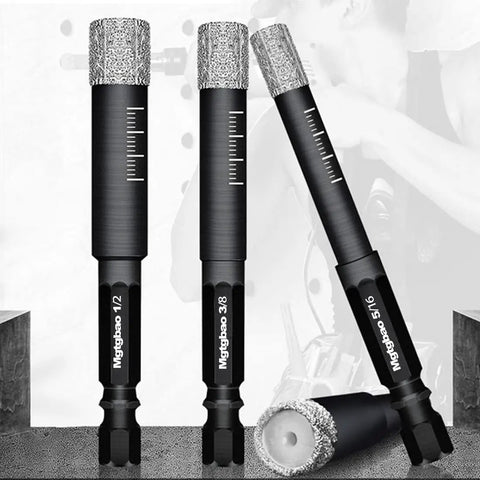 Dry Diamond Drill Bits Set Ten Pc Three Sixteenth Inch Hex Shank Core Drill Bits With Wax Cooling For Porcelain Tile