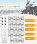 Zero Hassle 1/4 Turn Quick Release Fastener Kit With Rock Solid Steel Rivets And Dimpled Mounting Plates And Springs For Clean Auto Body Panel Trim And Universal Clips, displayed components including steel rivets and mounting plates.