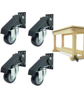 Heavy Duty Retractable Casters With Foot Tap Release, Smooth Polyurethane Wheels For Moving Workbenches And Gear, Solid Steel Base Handles Massive Loads Without Breaking A Sweat, Complete Four Piece Set