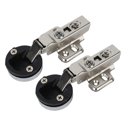 Glass Cabinet Door Hinges With Hydraulic Damping, 2 Sets Stainless Steel 201, 35mm Soft-Close Hinge