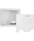 Recessed In Wall TV Media Box With Ventilated Cooling To Hide Streaming Boxes And Routers For A Straight Fire Media Setup Supporting Up To 22 Lbs, showing white housing and vented cover.