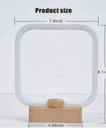 Cozy Minimalist Square Bedside Lamp With 3 Color Temperatures And Dimmable LED Lighting dimensions view