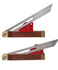 Digital Caliper, Micrometer Bevel Block Gauge Angle Finder Protractor, two angle finders showing metric and imperial measurements.