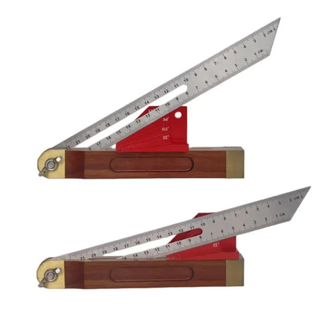 Digital Caliper, Micrometer Bevel Block Gauge Angle Finder Protractor, two angle finders showing metric and imperial measurements.