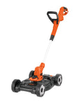 3-In-1 Electric Lawn Mower, Trimmer And Edger With 6.5 Amp Motor, 12 Inch Cutting Width, corded power, side view