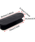 Six Black ABS Self Adhesive Pull Handles For Cabinets Drawers Windows And Furniture 88.4x31.3 Mm 3.48x1.23 Inch showing dimensions