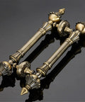 European Retro Push Door Handles Old School Charm Antique Look 437mm Aluminum Steel Matte Black for Outdoor Gates Cabinets