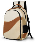 Earth Tone Abstract Curve Art Backpack For Men And Women, dope large capacity daypack with sturdy zippers, side pocket view