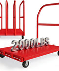 2 In 1 Heavy Duty 2000 Lb Panel Flatbed Cart 24 By 37 Platform Truck Red Built Tough With Easy Assembly Weatherproof Powder Coat And High Load Capacity For Moving Heavy Gear Indoors Or Outdoors red 24x37 flatbed cart with wheels