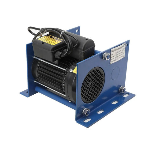 Top Tier Micro Electric Hoist Winch With Powerful 110V Motor For Garage And Factory Heavy Lifting Tasks That Handle The Toughest Jobs Around Town With Ease - blue metal frame with motor.