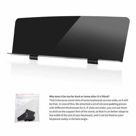 Music Book Stand For Keyboard And Digital Piano, Lightweight ABS Sheet Music Holder, 59cm, shims included for stability