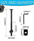Diagram showing 12 Pack M6x120mm Hex Drive Socket Cap Bolts With Barrel Nuts For Bunk Beds Cribs Cots And Furniture Hardware Kit Includes Wrench Black Finish Easy Install And Durable Steel Construction with measurements.