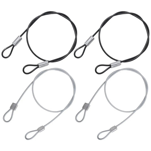 Black and silver lanyard cables from Beefed Up Hood Pins Kit For Cars And Off Road Rigs Universal Racing Hood Lock Pins With Aluminum Alloy Bodies