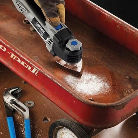 Top Notch 5 Amp Corded Oscillating Multi Tool Featuring Variable Speed and Low Vibration for swift metal wood cutting, sanding the surface.