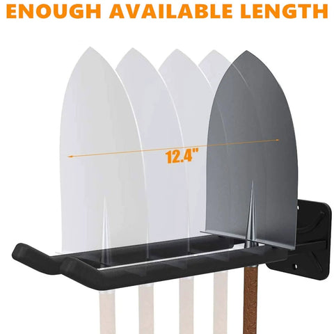Heavy Duty Garage Hooks Set 2 Wall Mount Tool Hangers Twelve Point Four Inch Long with measurement illustration