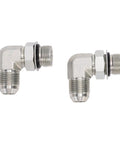 Solid 2 Pack 1/4 Inch 37 Degree Flare To SAE Orb Hydraulic Fitting Adapter Connects Threads To Orbit Rings Like A Champ For Hoses Valves Cylinders And Pumps Leak Free Under Pressure Always For Heavy Duty Work Built Sick Every Single Day. 90-degree elbow fittings