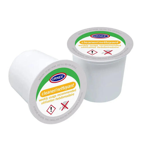 K Cup Cleaner Pods For Keurig Machines, 5 Pack, Keeps Your Coffee Brewer Clean, image showing two white cleaning pods