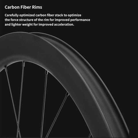 Close-up of Ultralight 700C Carbon Fiber Road Bike Wheelset With Disc Brakes And Quick Release Front 100mm Rear 135mm