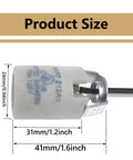 Top Shelf E12 Candelabra Ceramic Socket With 10 Inch Pigtail Wires UL Certified showing detailed dimensions and specifications.