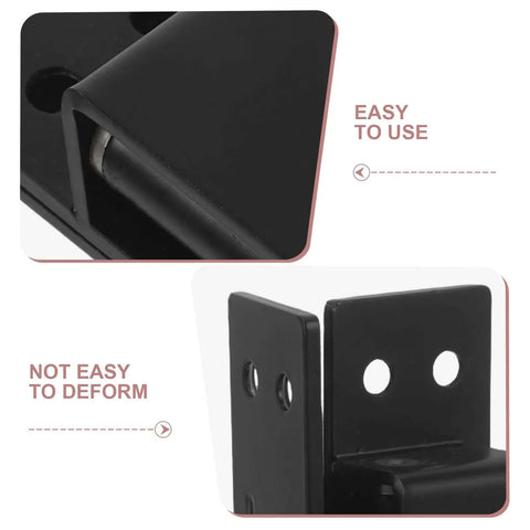 Concealed Adjustable 5 Inch Wood Door Hinge Black Square Hidden Cabinet Hinge For Secret Doors Heavy Duty Flush Mount Hardware