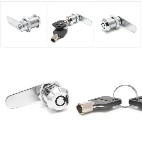 Heavy Duty Beefy 16 To 30mm Cylinder Lock For Doors Cabinets Drawers And Cupboards With Tamper Resistant Keyed Design And Plastic Key