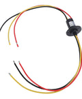3 Wire Slip Ring With 360 Degree Rotation 30A Power Transfer 22mm Diameter 250RPM Rotary Connector, black housing with colored wires
