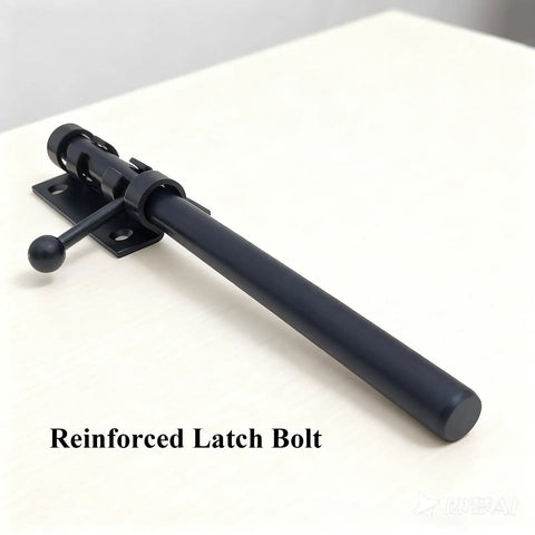 Reinforced Built To Last Tough As Nails Heavy Duty Black Slide Bolt Gate Latch with Extra Thick 304 Stainless Steel