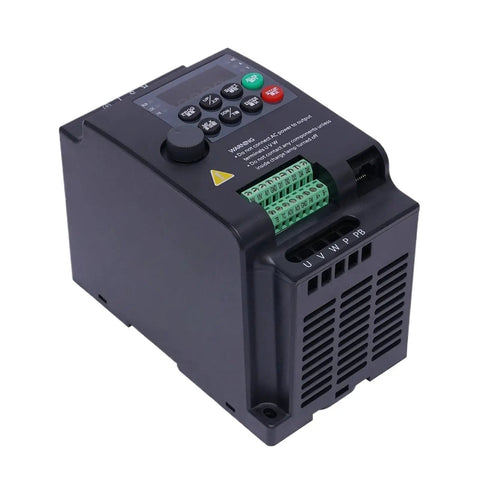 Powerful 750W 1HP Three-Phase Variable Frequency Drive VFD Inverter for 220V Motors, Smooth Start and Precise Speed Control, PLC Ready, Ideal for DIY CNC HVAC and Machinery, Model YL568K, black plastic housing