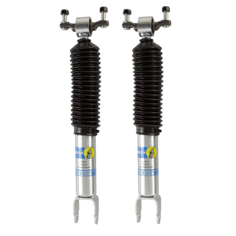 Bilstein 5100 Series Front And Rear Monotube Shocks Set For 2011 To 2024 Silverado 2500 HD And Sierra 3500 HD with black boot